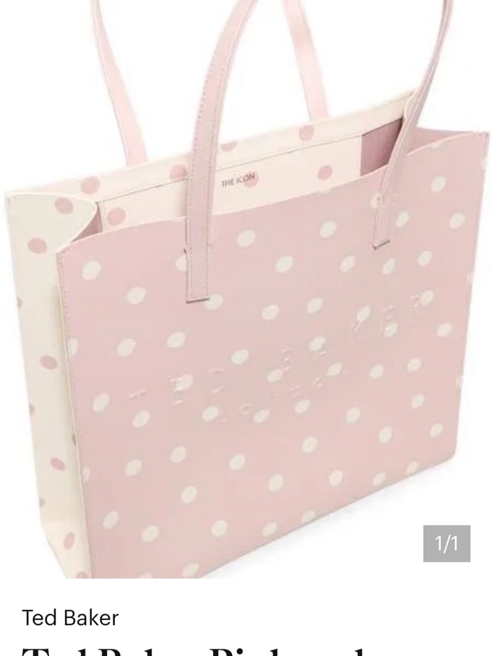 Ted Baker Pink and White Polka Dot Tote